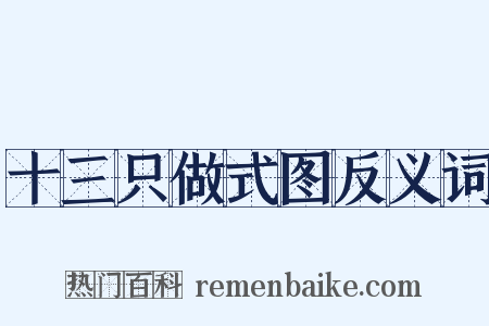 十三只做式图反义词是什么意思的图片